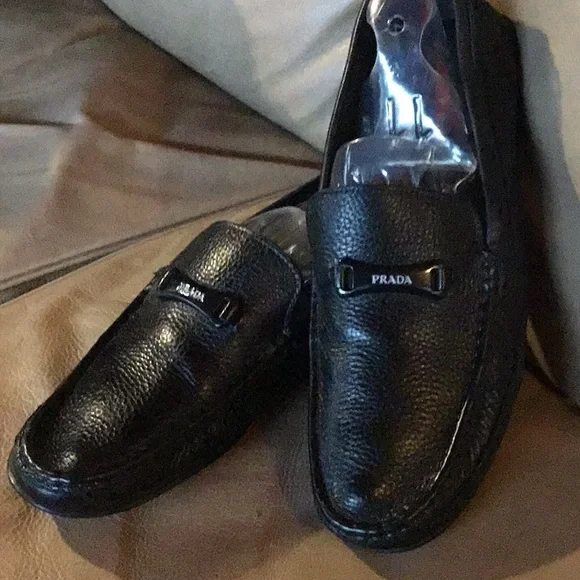 Prada | Shoes | Prada Pebble Leather Loafers Size 1 12  display picture 3